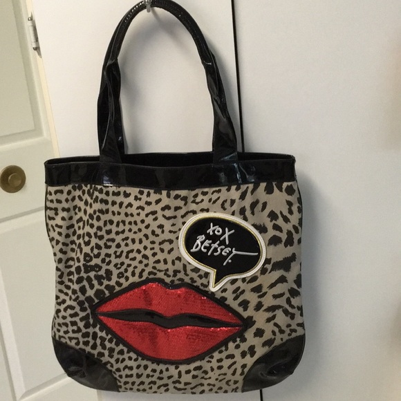 Preowned Betsy Johnson Large animal print tote - Picture 1 of 8